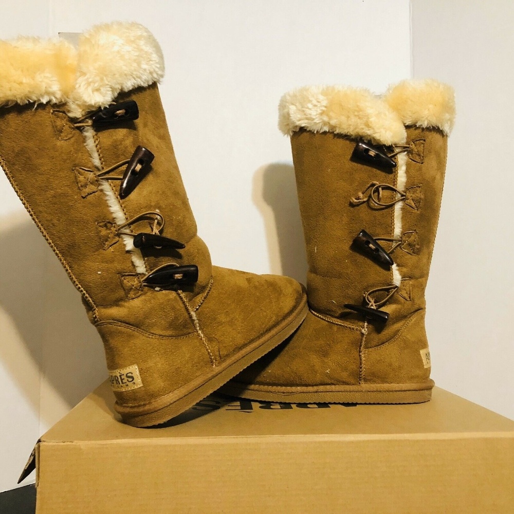 Apres By Lamo Womens Boots Sz 9 4 Toggle Chestnut